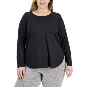 ID Ideology Plus Size Essentials Long Sleeve T-Shirt Women's 3X Black Pullover